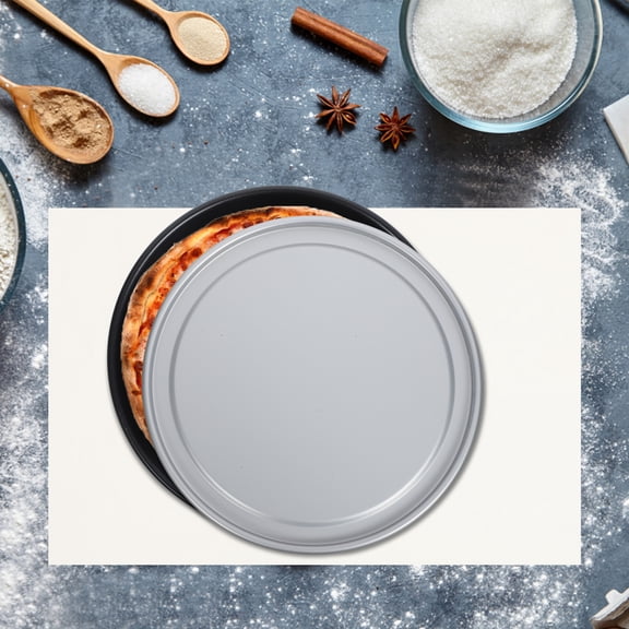 Ferencaa Round Aluminum Pizza Pan with Lid, Non-Stick Lightweight Baking Tray for Home Kitchen and Restaurant Use
