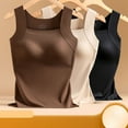 thumbnail image 6 of GA WEIHUA Womens Camisoles Tops with Built in Padded Bra Scoop Neck Seamless Tank Top Fitted Sleeveless Undershirts(Coffee,M), 6 of 9