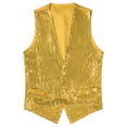 thumbnail image 3 of Alvivi Mens Shiny Sequin Suit Vest V-Neck Party Dress Stylish Tuxedo Waistcoat Sleeveless Jacket Gold 3XL, 3 of 7