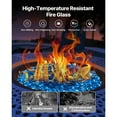thumbnail image 3 of KFFKFF Fire Glass, 10 lbs / 4.5 kg Heat-Resistant Decorative Fireplace Stones, 3/4-Inch / 19.05 mm Reflective Glass Beads, Lustrous Landscaping Stones for Fire Pit Table, Caribbean Blue, 3 of 9