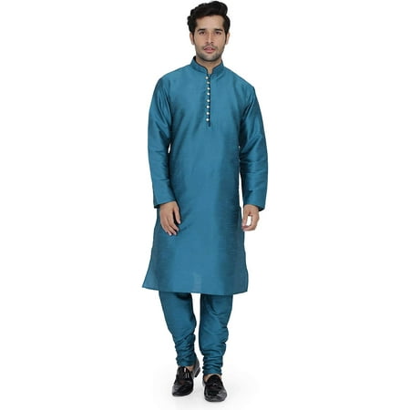 

Royal Kurta Men s Art Silk Kurta Churidaar Set (Green 40)