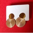 thumbnail image 5 of Dainty Chic Gold Color Hammered Finish Drop Earrings Fashion Statement Jewelry for Women, 5 of 10