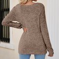 thumbnail image 5 of XFLWAM Women's Solid Color Tunic Sweaters Lightweight Fall Casual Long Sleeve Square Neck Pullover Tops Khaki M, 5 of 5