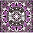 thumbnail image 1 of Metal Light Switch Plate Cover Mandala Purple Black Flower Tile Pattern MDL063, 1 of 13