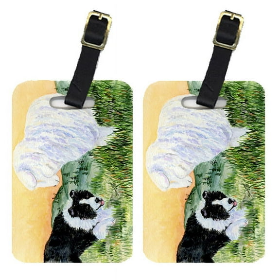 Pair of 2 Border Collie Luggage Tags