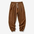 thumbnail image 3 of Plebaso Men's Casual Jogger Pants Drawstring Baggy Trousers with Pockets Solid Color Mens Loose Joggers, 3 of 6