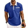 thumbnail image 6 of TKKCS Mens Polo Shirts with Pocket Short Sleeve- Summer Moisture Wicking Casual Performance Golf Shirts Blue Size L, 6 of 8