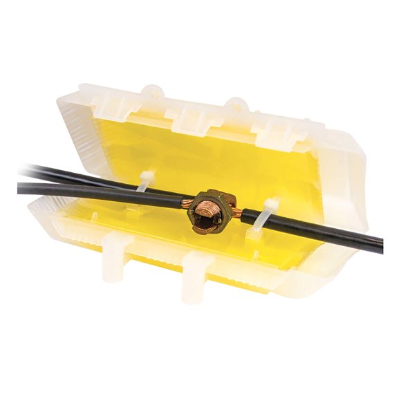 King Innovation 98010 Connecteur Étanche Dryconn Boîte de Pré-Remplie d'Anode Visilock avec Robinet SmartGel Non Toxique Ou Branches jusqu'à 100V (Lot de 1) Jaune