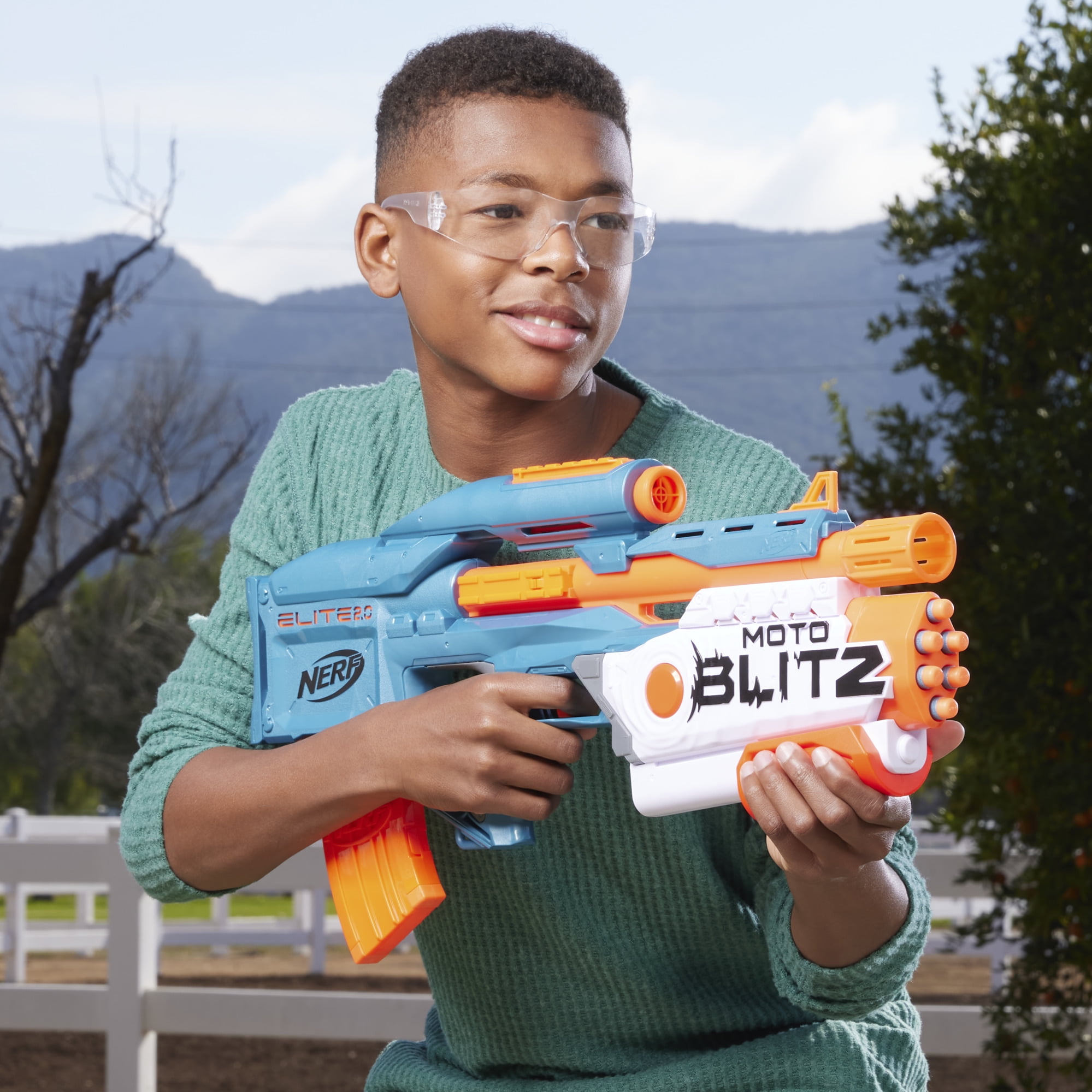 Nerf Elite 2.0 Motoblitz CS-10 Dart Blaster Motorized Electronic 10 Darts 22 Elite Darts Kids Toys for Outdoor Summer Games Ages 8 and Up