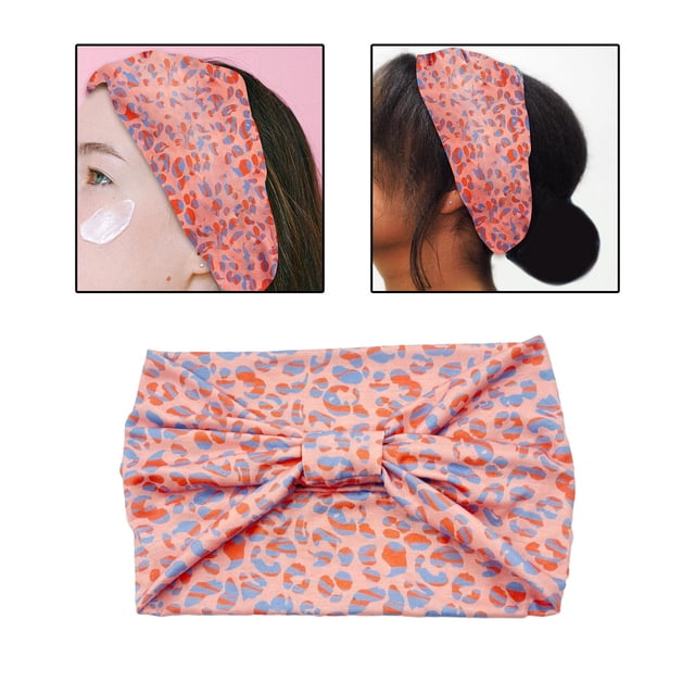 Hairband Hair Band Accesorios Bandas para el sudor Headwraps Turban Antideslizante Headwear Mujeres Leopard Headbands para Ciclismo Entrenamiento rosa