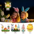 thumbnail image 1 of Lámpara de acento LED enchufable de huevo de conejo de Pascua, figura de resina blanca suave, sensor automático de crepúsculo, Cool Touch 0,5W, decoración primaveral, 1 of 6