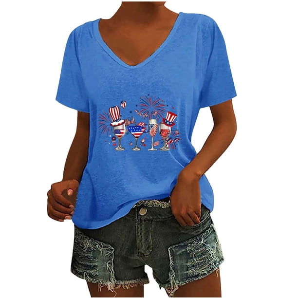 Camisetas de Cuello Redondo Impreso Gradiente de las Mujeres, Manga Corta Casual Top para el Uso Diario