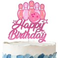 thumbnail image 1 of Adorno para tartas Amnbrei, bolos, fiesta de cumpleaños para niña, purpurina rosa, 1 of 1