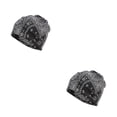 thumbnail image 1 of Guardurnaity Gorro de lana hiyab preatado, pañuelo para la cabeza con estampado floral, turbante, envoltura ajustable para la cabeza, protección para los Flor de nuez negra 2piezas Guardurnaity CBP385667, 1 of 5
