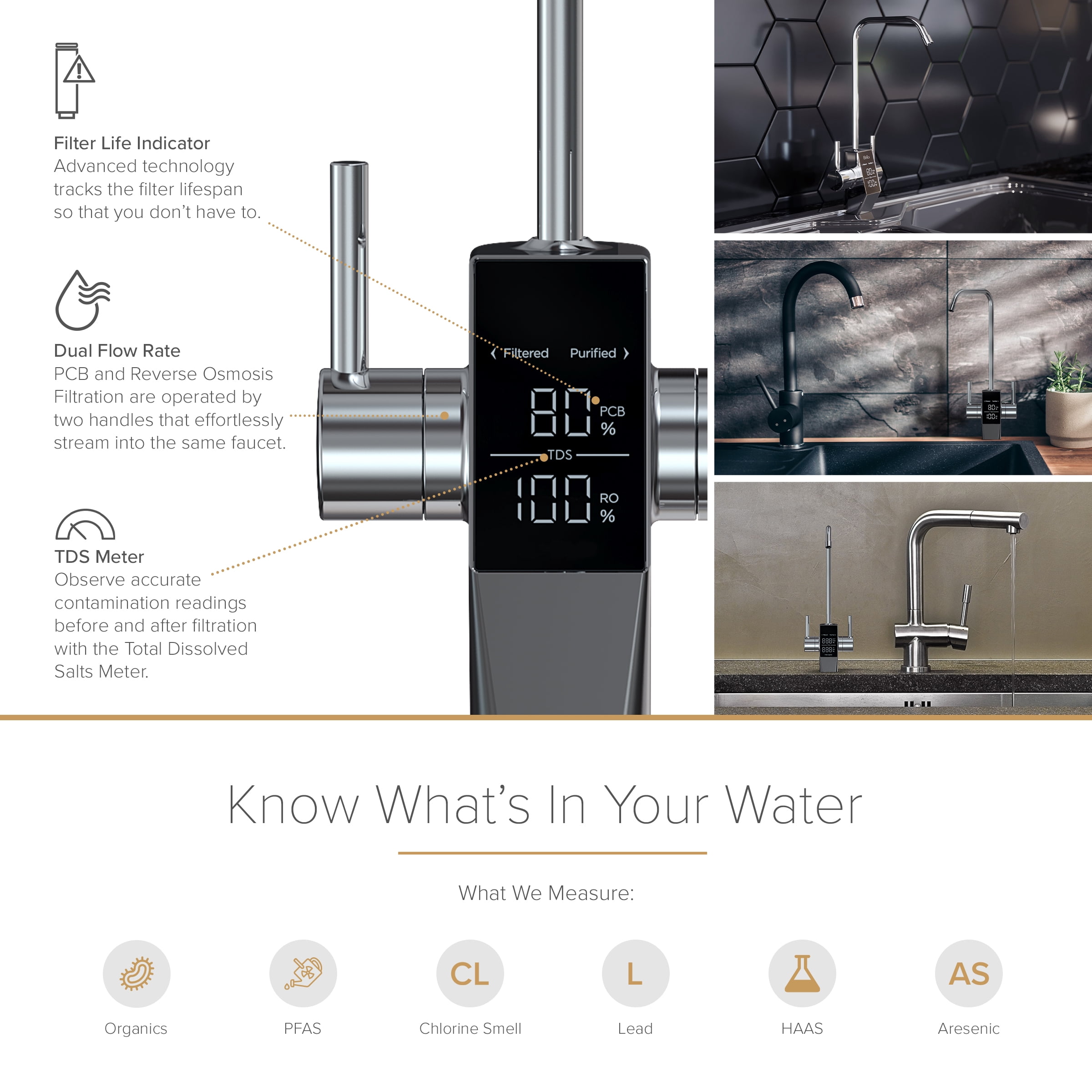 Brio G10-U Reverse Osmosis Water Filtration System with Smart Faucet, 500 GPD, 2:1 Pure to Drain, 4-in-2 Filtration