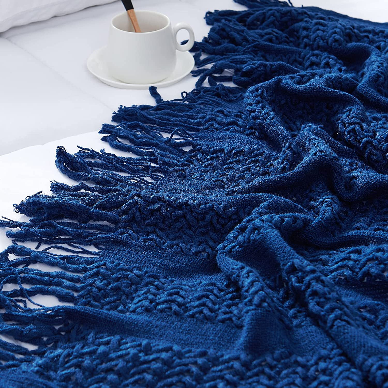 Deep blue throw sale