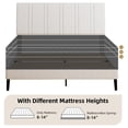thumbnail image 5 of 4 EVER WINNER Queen Size Upholstered Platform Bed Frame with Headboard, White Queen Bed Frame, No Box Spring Needed, White, 5 of 7