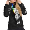 thumbnail image 5 of Yiaed White Black Sheep skull Print Womens Casual Hoodies Crew Neck Long Sleeve Sweatshirts With Pocket Pullover Tops Women's Hooded Sweatshirt-X-Large, 5 of 5
