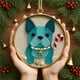thumbnail image 5 of Adorno navideño de cristal con forma de perro de la costa, adorno navideño de cristal con forma de perro, decoración navideña de estilo costero, material de cristal duradero, base de metal,, 5 of 9