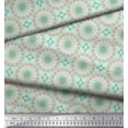 thumbnail image 3 of Soimoi Green polyester Crepe Fabric Mandala Geometric Print Fabric by Yard 52 Inch Wide, 3 of 5