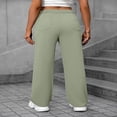 thumbnail image 6 of LYMAYTER S-2XL Fashion Pants for Women Casual High Waist Leg Pants Stretchy Button Business Work Trousers, 6 of 7