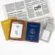 thumbnail image 2 of Juego de pasaporte de cuero de PU con etiqueta de equipaje de bronce y mapa, juego de soporte para pasaporte, 2 of 5