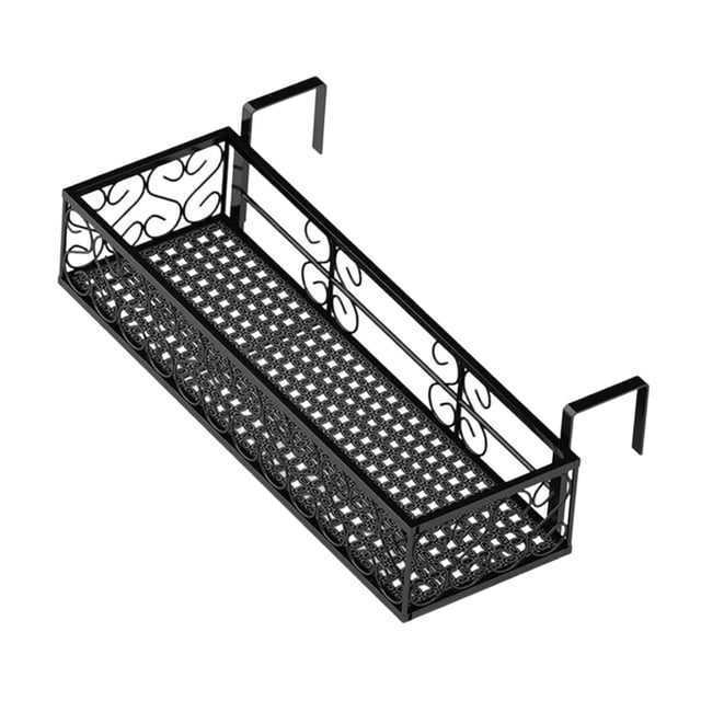 Colaxi Hanging Railing Planter Shelf Basket, Flowerpot Rack, Balcony Flower Pot Stand Patio Railing Planter Shelf for Fence, Balcony 60cm