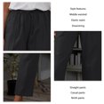thumbnail image 4 of Pantalones casuales Bolsillo lateral Sueltos Lisos Cómodos Pantalones rectos transpirables con lazo para el trabajo diario, 4 of 6
