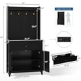 thumbnail image 2 of 63'' Pantry Cabinet with 4 Hooks, Kitchen Storage Cabinet with Charging Station, Coffee Bar Table for Living Room, Dining Room, 1 Large Drawer, Adjustable Shelves, 2 of 6