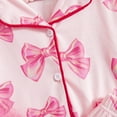 thumbnail image 5 of Hwmodou Toddler Girls Pajamas Bow Tie Print Valentines Day Long Sleeve Top And Pant Sleepwear Suit Leisure Comfort Pajama Set,2-Piece,Size 2-7Y, 5 of 8