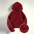 thumbnail image 2 of Atogsazn Fuzzy Hoodies for Women Fleece Long Sleeve Pullover Sweatshirt Winter Warm Sherpa Tops Hooodie Clothing Wine S Fashion, 2 of 5