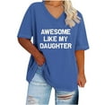 thumbnail image 2 of Aloohaidyvio Plus Size Shirts for Women,Women's Funny Graphic Tops Summer Short Sleeve T-Shirt Casual V Neck Tunic Blouse Loose Soft Basic Tee, 2 of 4