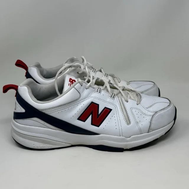 New Balance 608v5 Shoes Mens 14 4E Wide Red White Blue Leather Walking Sneakers