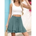 thumbnail image 3 of Cueply Womens Shorts Flowy Mini Tennis Skirt Ruffle Tiered Skorts Running Workout Sports Shorts, 3 of 6