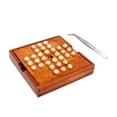 thumbnail image 4 of Juego de mesa de solitario de madera, rompecabezas de solitario de clavijas, juegos de mesa, juguete educativo Marrón oscuro, 4 of 8