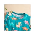 thumbnail image 5 of Todder Girls Summer Casual Dress 1Y 2Y 3Y 4Y 5Y 6Y Round Neck Sleeveless Mesh Dinosaur Print Midi Patchwork Tutu A-Lined Dress, 5 of 10