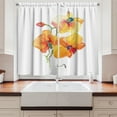 thumbnail image 2 of Ambesonne Garden Kitchen Curtains, Orchid Petal Wild Exotic, 55"x45", Red Yellow Marigold, 2 of 3