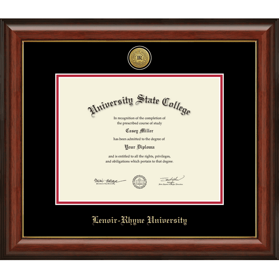 Lenoir-Rhyne University Diploma Frame, Document Size 11" x 8.5"