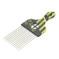 thumbnail image 3 of Unique Bargains 1 Pc Metal Hair Pick for Women Men Afro Pick Yellow Black, 3 of 7