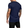 thumbnail image 5 of Zimjoy Men's 2 Pieces Athletic Set Breathable Mesh Short Sleeve T-Shirt & Shorts Lightweight Workout Gym Clothes for Running Navy S, 5 of 7