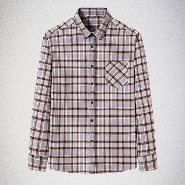 Blusa y camisa de manga larga con cuello vuelto para hombre, estampada, informal, formal, con solapa, de poliéster