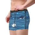 thumbnail image 4 of Disketp Sharks On White Blue Striped Men'S Boxer Briefs,Soft And Breathable Cotton Underwear With Comfortflex Waistband, 4 of 8