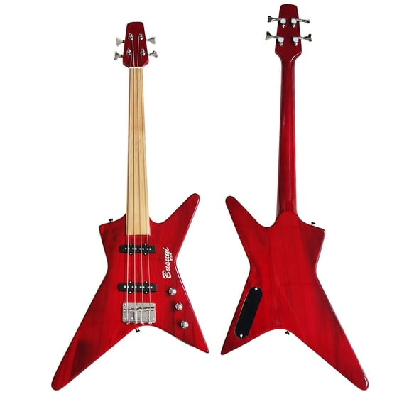 4 String Short Scale Set Neck Fretless Bass