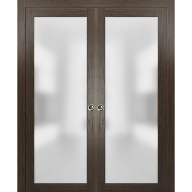 Contemporary 72" x 96" Double Pocket Glass Doors