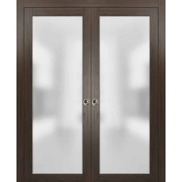 Contemporary 72" x 96" Double Pocket Glass Doors