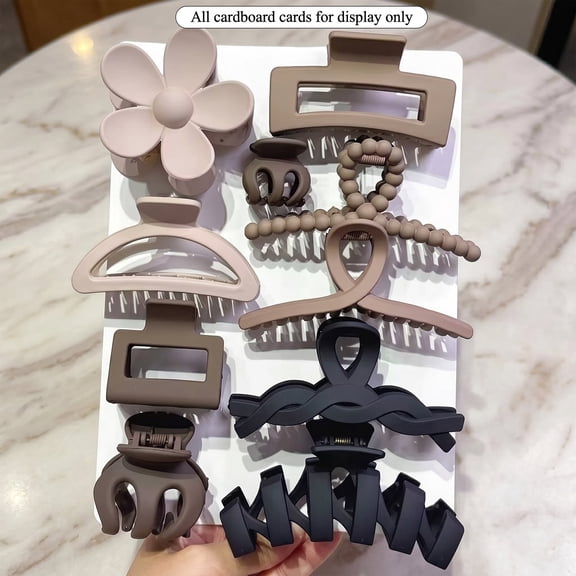 10-Pack Large Hair Claw Clips for Women and Girls, Non-Slip Hair Accessories for Thick, Thin, and Curly Hair, Multi-Color Set