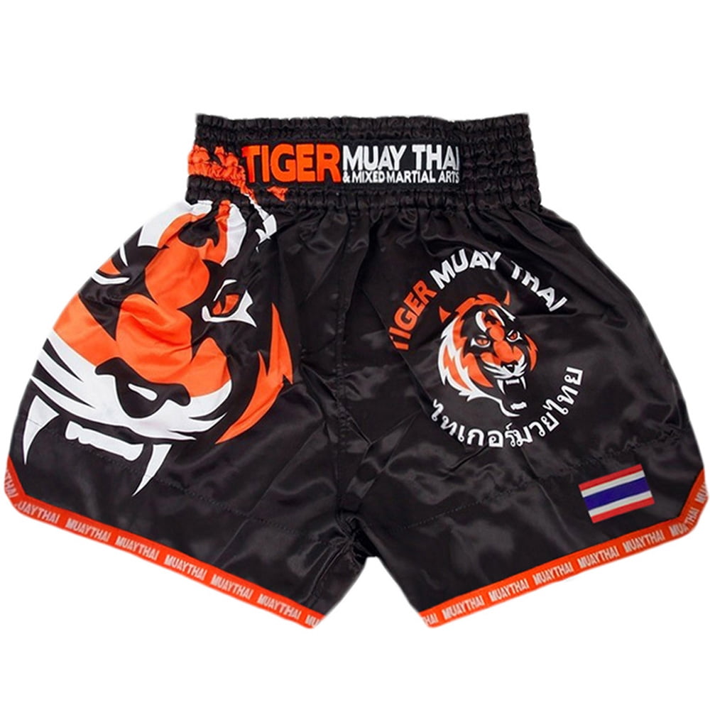 Breathable Shorts Elastic Fitness Kickboxing MMA Tiger Printing Training 