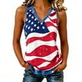 thumbnail image 2 of Womens 250th Anniversary USA Tank Top V Neck American Flag Print Patriotic Shirt 4th of July Outfit Casual Summer Tops for Women, 2 of 5