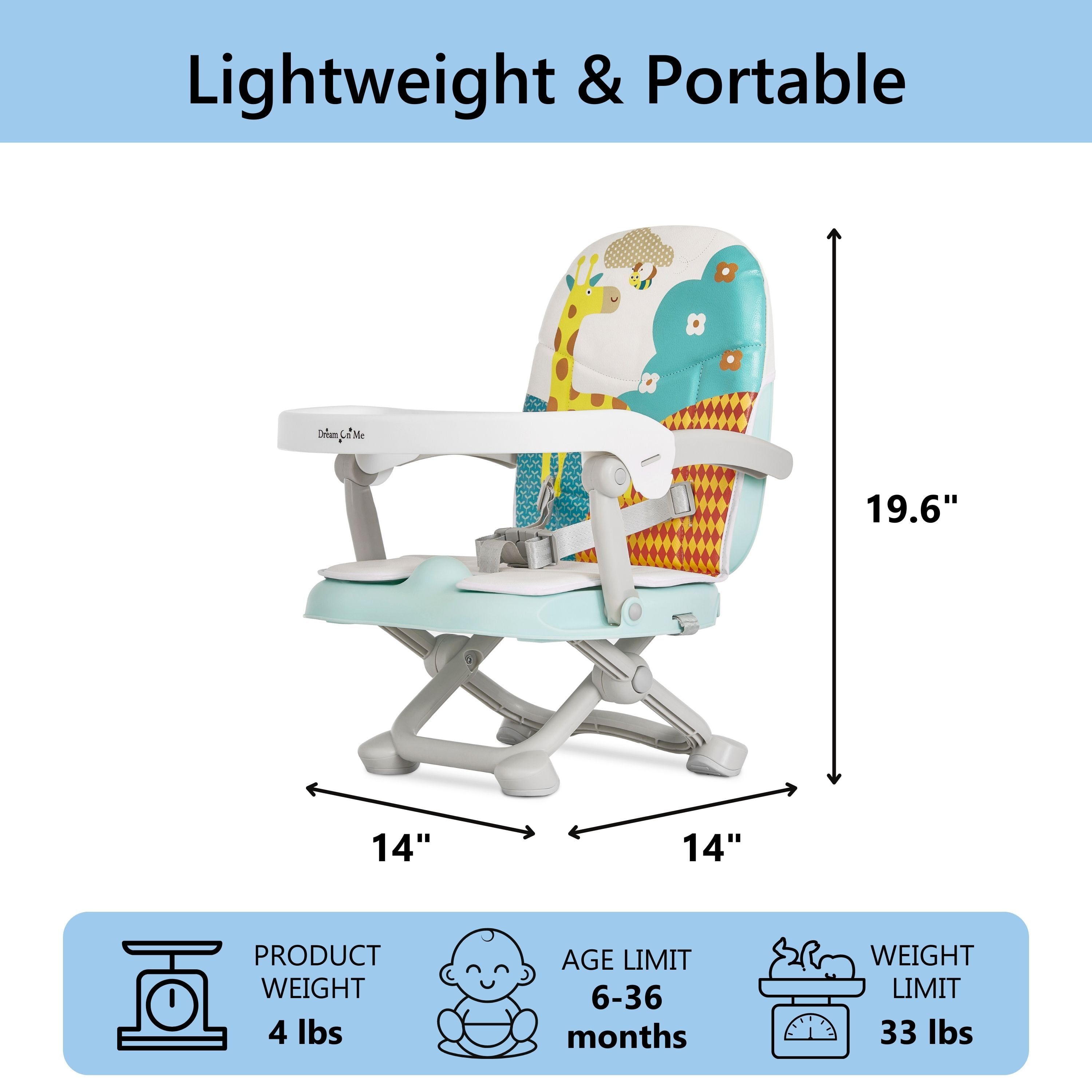 Dream On Me Munch N' Go Booster Seat in Mint