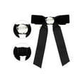thumbnail image 3 of INSPIRE CHIC Womens Vintage Velvet Bow Tie Brooch Tie Rhinestone Tie Brooch Pin for Wedding Party Black, 3 of 5